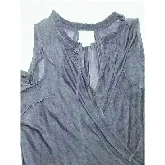 Anthropologie Maeve Black Cotton Cold Shoulder Long Sleeve Blouse Small - Picture 4 of 10